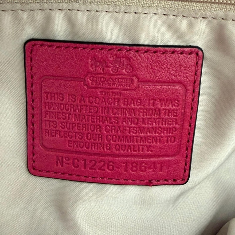 COACH Madison Lindsay 18641 Pink Leather Satchel Crossbody Shoulder Bag Silver - Picture 2 of 9